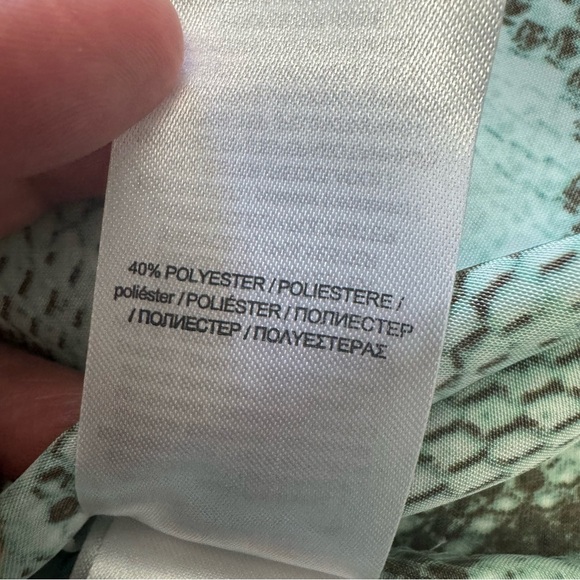 Ralph Lauren Snake Skin Long Sleeve Button Shirt Turquoise 3XL - Picture 5 of 10